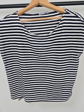 Tart Navy and White Striped Short Sleeve Tee